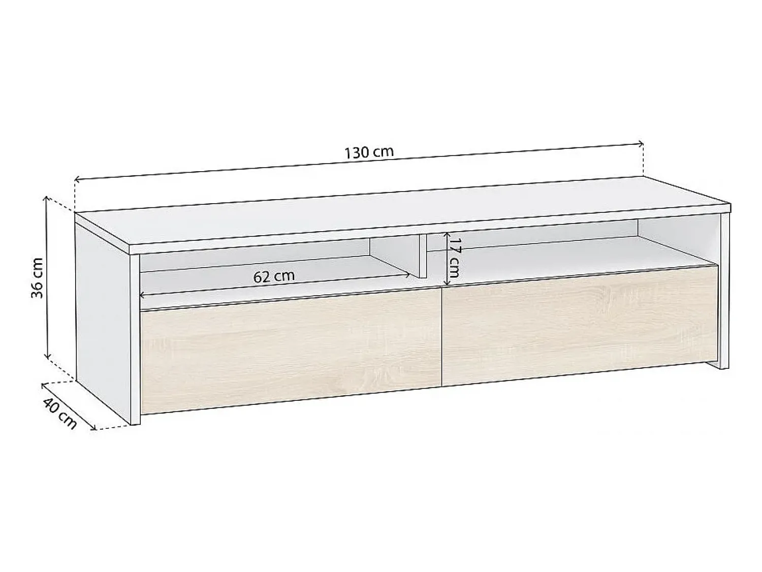 Móvel De Tv*duehome Armário TV Elba 2 portas Natural claro