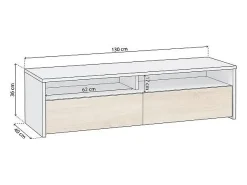 Móvel De Tv*duehome Armário TV Elba 2 portas Natural claro
