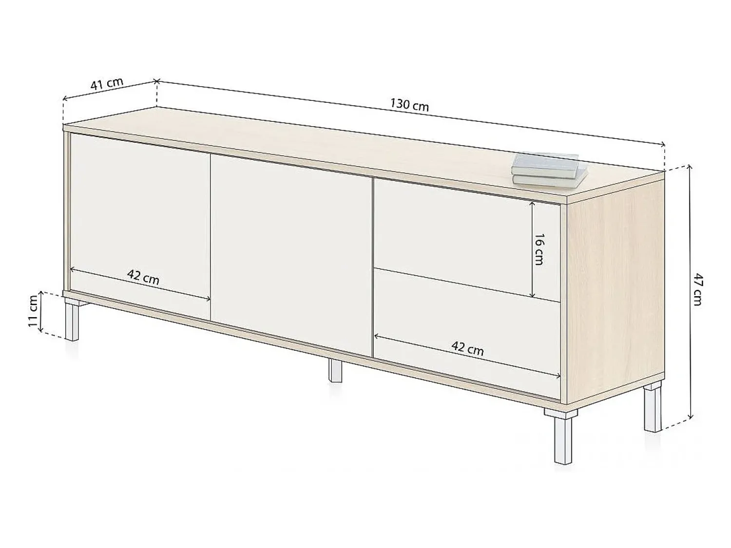 Móvel De Tv|duehome Armário TV Lea Blanco Artik (Blanco Mate) - Roble Canadian Natural claro