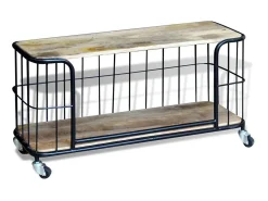 Móvel De Tv* Armário TV madeira de mangueira sólida 100x40x45 cm PT594487 Castanho