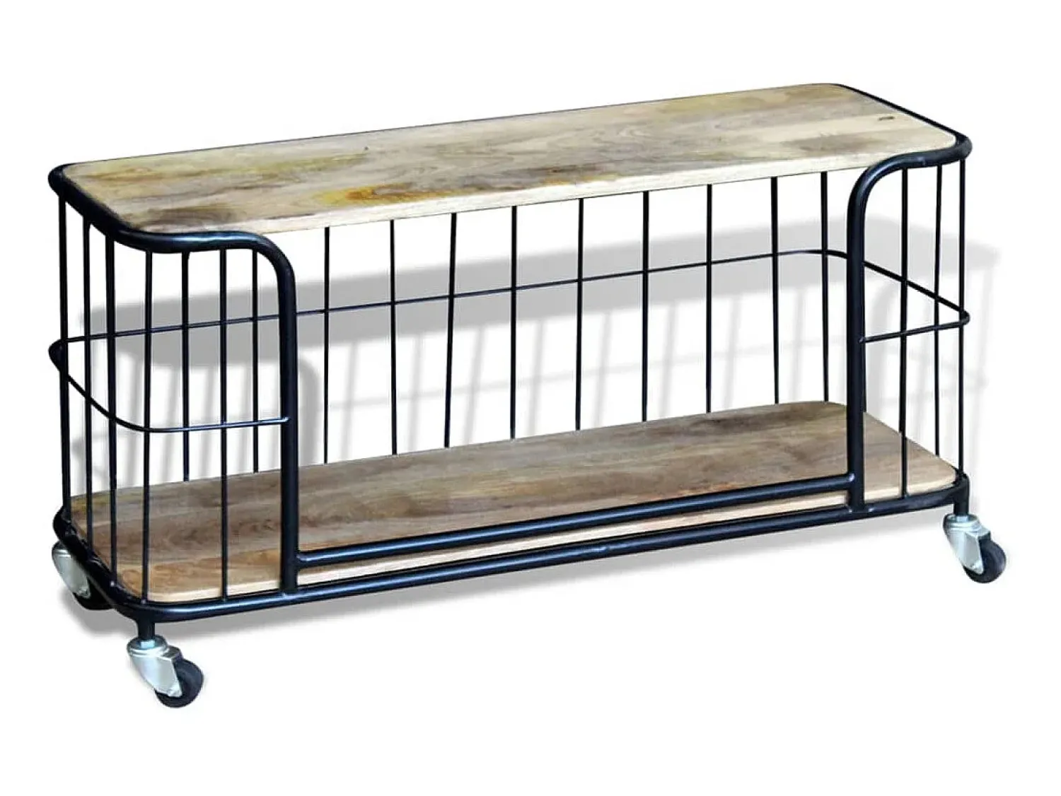 Móvel De Tv* Armário TV madeira de mangueira sólida 100x40x45 cm PT594487 Castanho