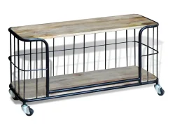 Móvel De Tv* Armário TV madeira de mangueira sólida 100x40x45 cm PT594487 Castanho