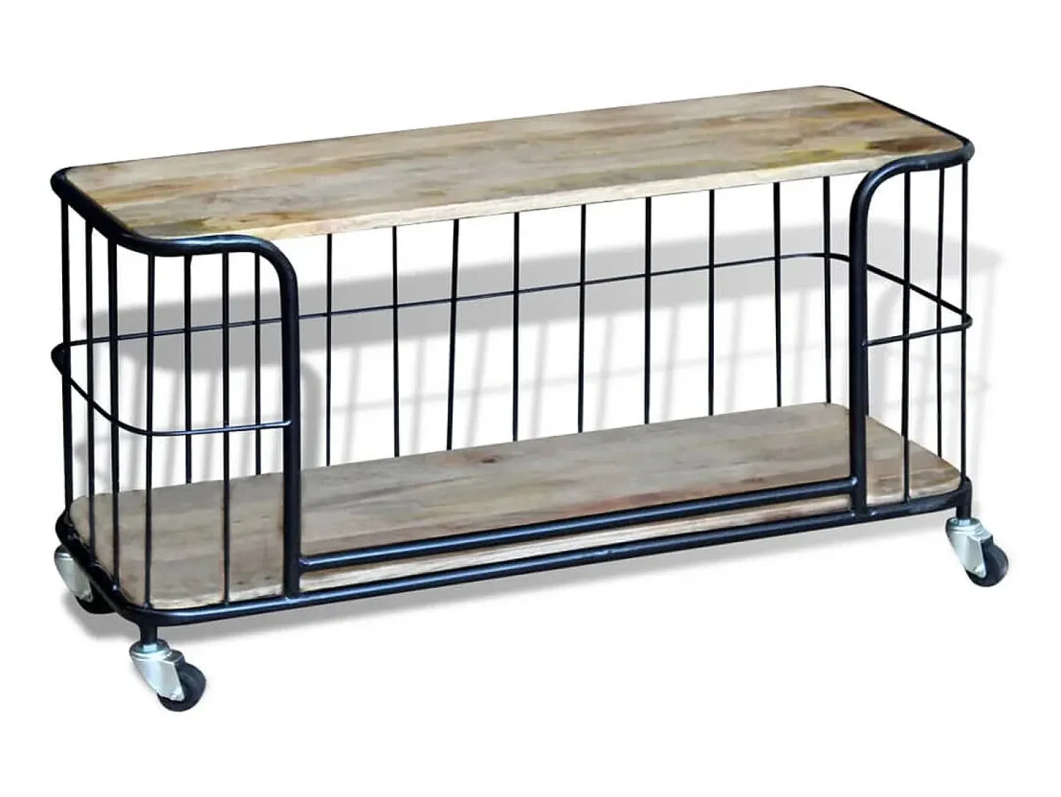 Móvel De Tv* Armário TV madeira de mangueira sólida 100x40x45 cm PT594487 Castanho