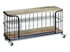Móvel De Tv* Armário TV madeira de mangueira sólida 100x40x45 cm PT594487 Castanho