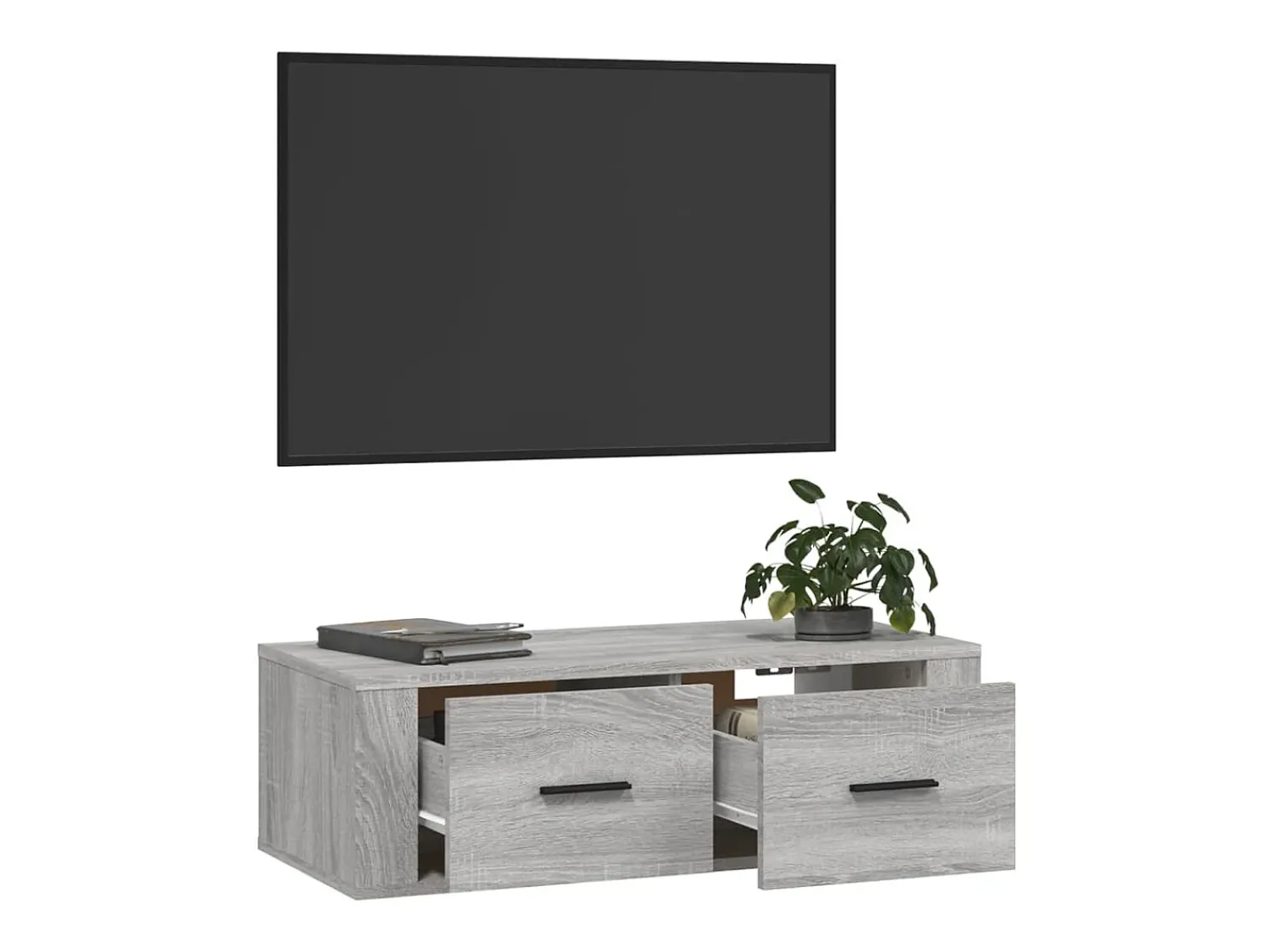 Móvel De Tv* Armário TV suspenso 80x36x25 cm derivados madeira cinza sonoma PT817238 Cinzento