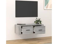 Móvel De Tv* Armário TV suspenso 80x36x25 cm derivados madeira cinza sonoma PT817238 Cinzento