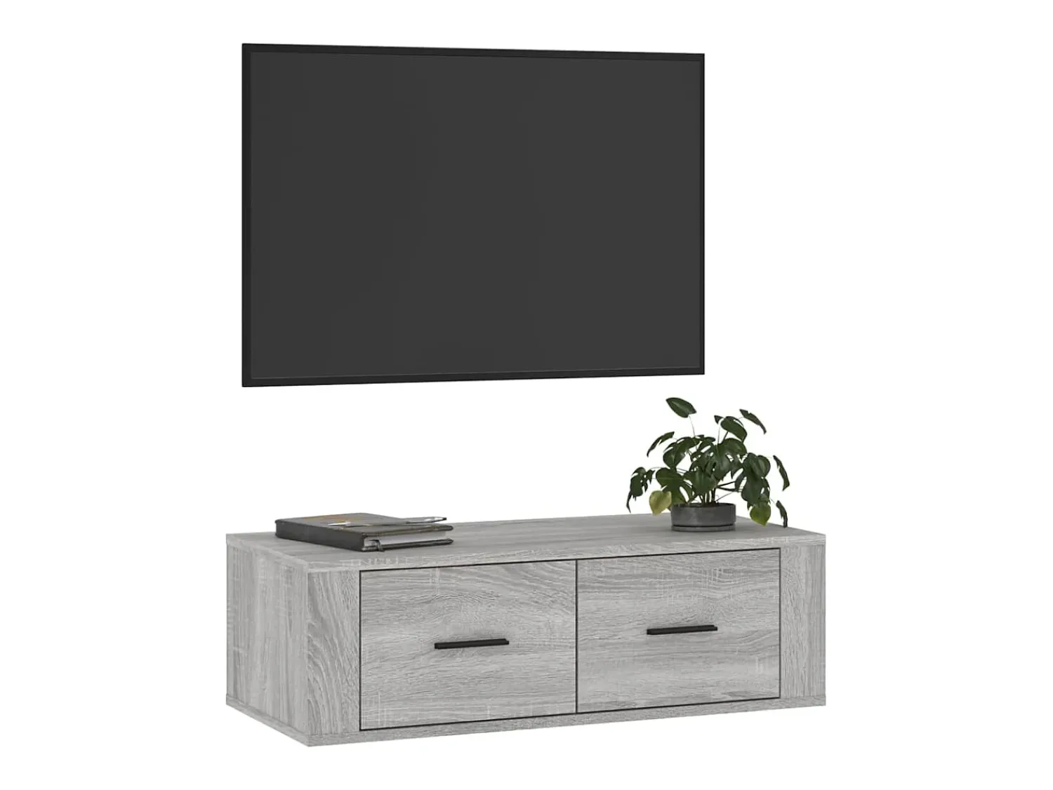 Móvel De Tv* Armário TV suspenso 80x36x25 cm derivados madeira cinza sonoma PT817238 Cinzento