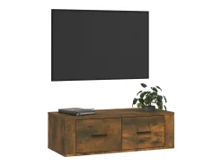 Móvel De Tv* Armário TV suspenso 80x36x25 cm deriv. madeira carvalho fumado PT817471 Castanho