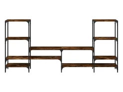 Armário TV 206,5x28,5x95cm derivados de madeira carvalho fumado PT174985^ Móvel De Tv