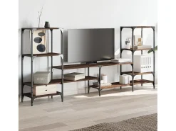 Móvel De Tv* Armário TV 206,5x28,5x95cm derivados madeira carvalho PT910375 Castanho
