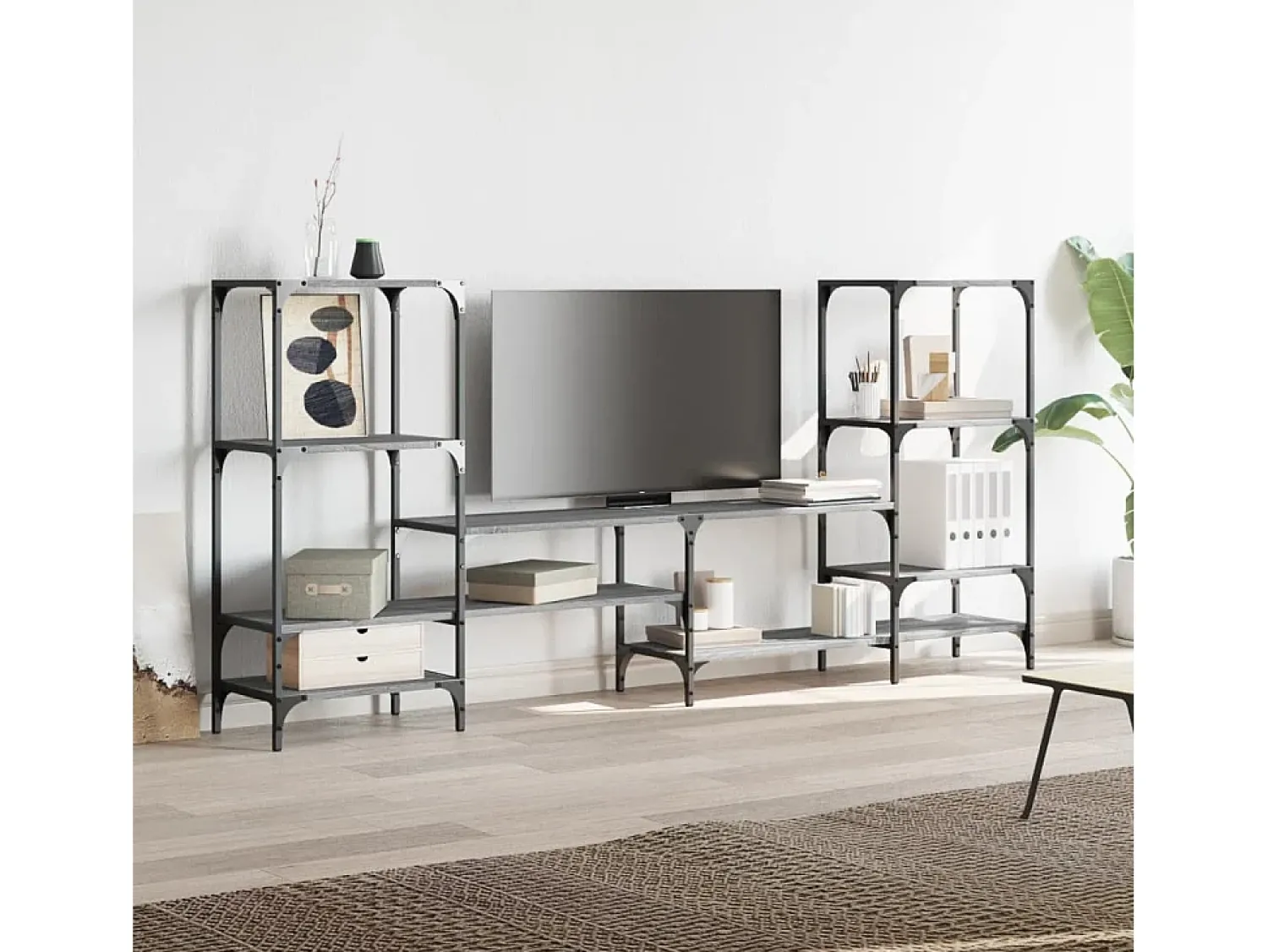Móvel De Tv* Armário TV 206,5x28,5x95cm derivados de madeira sonoma PT229340 Cinzento