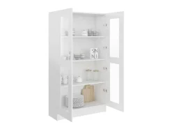 Vitrina* Armário vitrine derivados de madeira brilhante PT307614 Branco