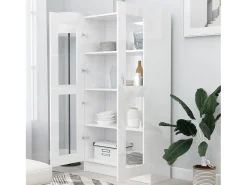 Vitrina* Armário vitrine derivados de madeira brilhante PT307614 Branco