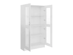 Vitrina* Armário vitrine derivados de madeira brilhante PT307614 Branco