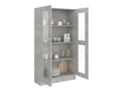 Vitrina| Armário vitrine derivados de madeira cimento PT312647 Cinzento
