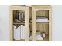 Vitrina|vidaxl Armário vitrine derivados de madeira carvalho sonoma Castanho