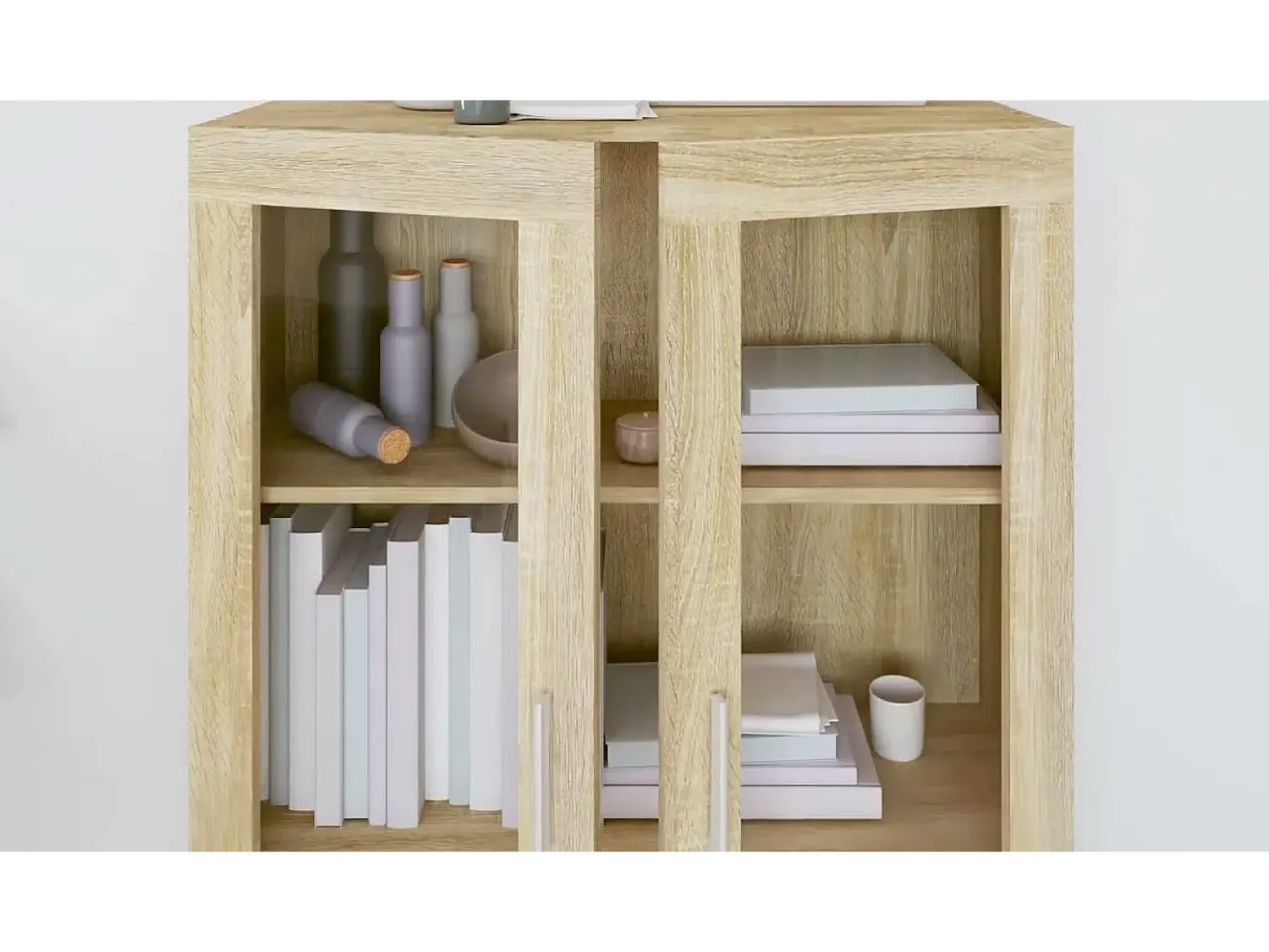 Vitrina|vidaxl Armário vitrine derivados de madeira carvalho sonoma Castanho
