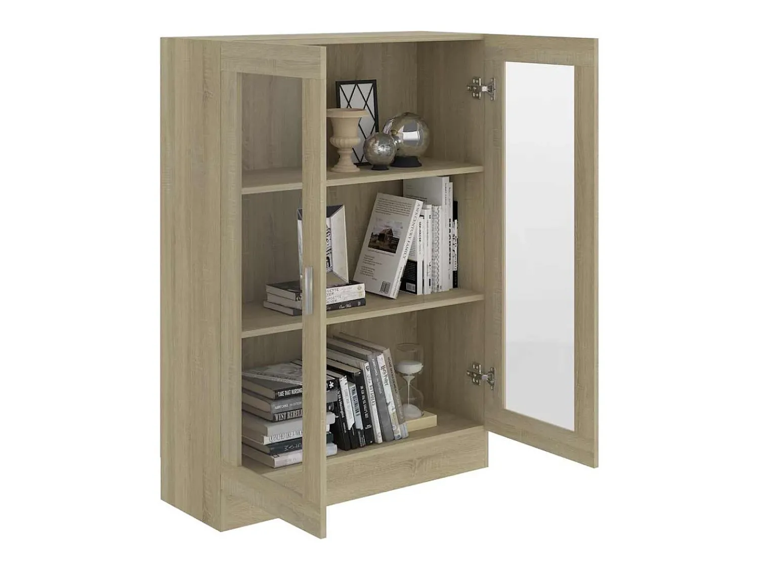 Vitrina|vidaxl Armário vitrine derivados de madeira carvalho sonoma Castanho