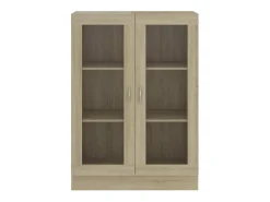 Vitrina|vidaxl Armário vitrine derivados de madeira carvalho sonoma Castanho