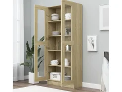 New Armário vitrine derivados de madeira carvalho sonoma PT575814 Castanho