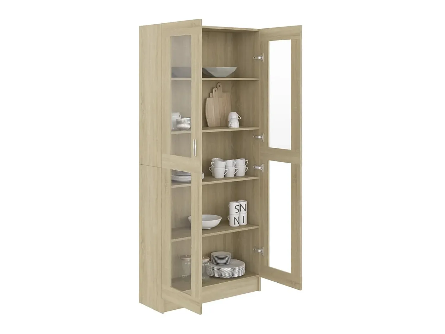 New Armário vitrine derivados de madeira carvalho sonoma PT575814 Castanho