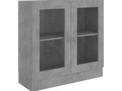 Sale Armário vitrine derivados de madeira cinza cimento PT982935 Cinzento