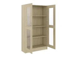 Vitrina|vidaxl Armário vitrine derivados de madeira carvalho sonoma Castanho