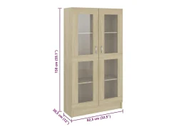 Vitrina|vidaxl Armário vitrine derivados de madeira carvalho sonoma Castanho