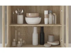 Vitrina|vidaxl Armário vitrine derivados de madeira carvalho sonoma Castanho