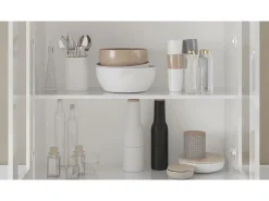 Vitrina|vidaxl Armário vitrine derivados de madeira brilhante Branco