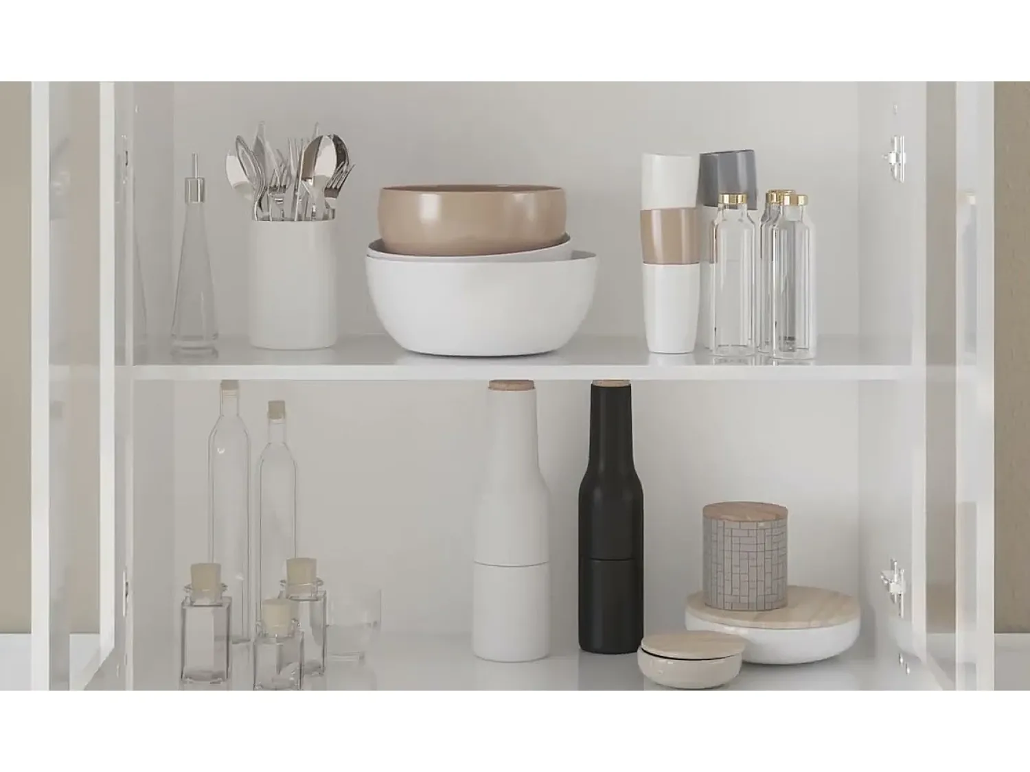 Vitrina|vidaxl Armário vitrine derivados de madeira brilhante Branco