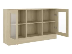 Vitrina| Armário vitrine derivados de madeira carvalho sonoma PT933257 Castanho