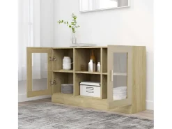 Vitrina| Armário vitrine derivados de madeira carvalho sonoma PT933257 Castanho