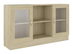 Vitrina| Armário vitrine derivados de madeira carvalho sonoma PT933257 Castanho