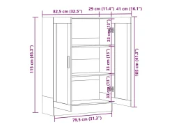 Vitrina|vidaxl Armário vitrine derivados de madeira cinza cimento Cinzento