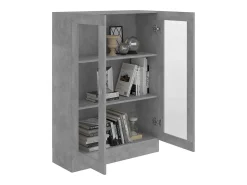 Vitrina|vidaxl Armário vitrine derivados de madeira cinza cimento Cinzento