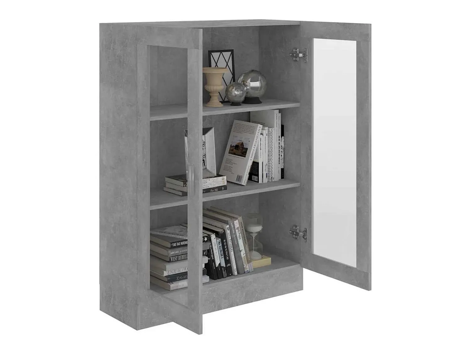 Vitrina|vidaxl Armário vitrine derivados de madeira cinza cimento Cinzento