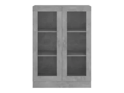 Vitrina|vidaxl Armário vitrine derivados de madeira cinza cimento Cinzento