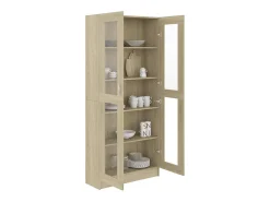 vidaxl Armário vitrine derivados de madeira carvalho sonoma Castanho