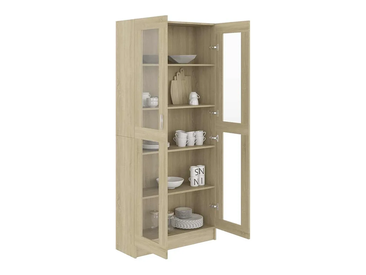 vidaxl Armário vitrine derivados de madeira carvalho sonoma Castanho