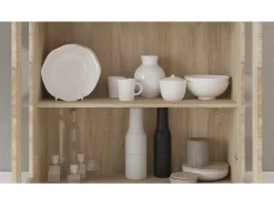 vidaxl Armário vitrine derivados de madeira carvalho sonoma Castanho