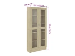 vidaxl Armário vitrine derivados de madeira carvalho sonoma Castanho