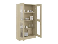 Sale Armário vitrine derivados de madeira carvalho sonoma PT375901 Castanho