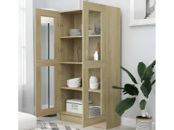 Sale Armário vitrine derivados de madeira carvalho sonoma PT375901 Castanho