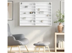Vitrina* Armário vitrine 100x8,5x75 cm derivados de madeira PT666939 Branco