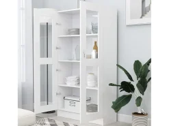 Vitrina| Armário vitrine 82,5x30,5x150 cm derivados de madeira PT107031 Branco