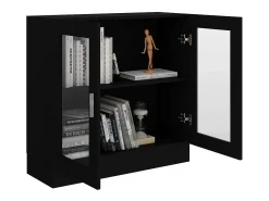 Vitrina| Armário vitrine 82,5x30,5x80 cm derivados de madeira PT671156 Preto