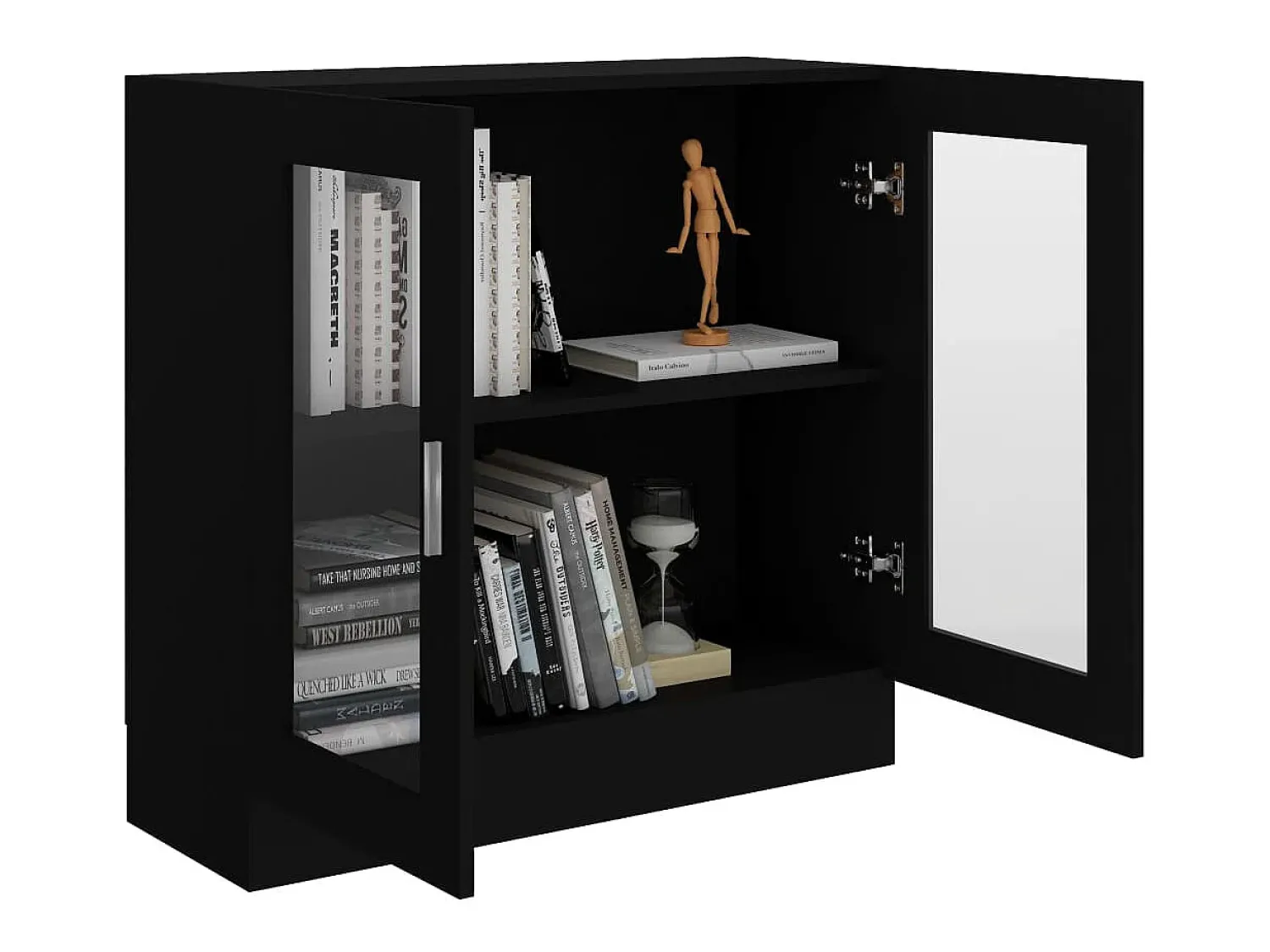 Vitrina| Armário vitrine 82,5x30,5x80 cm derivados de madeira PT671156 Preto