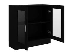 Vitrina| Armário vitrine 82,5x30,5x80 cm derivados de madeira PT671156 Preto