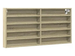 vidaxl Armário vitrine 100x8,5x50 cm derivados madeira carvalho sonoma^ Vitrina